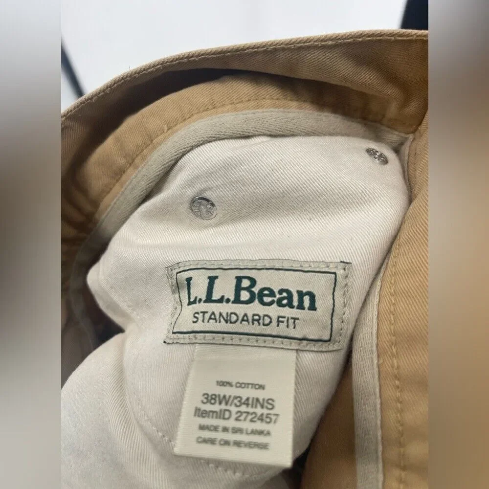 L.L.‎ Bean men's standard fit tan color jeans size 38 x 28